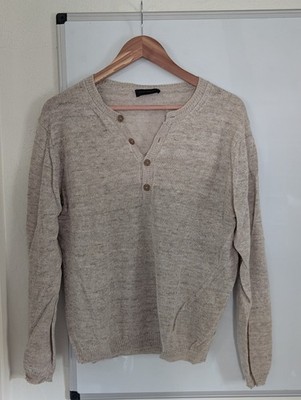 Thom Sweeney Long Sleeve Knit Linen Silk Sweater