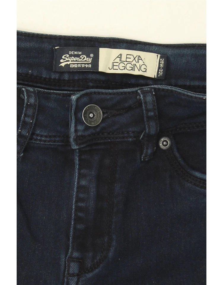 Pantalones de mezclilla para mujer Alexa Jegging SUPERDRY W28 L32 azul marino algodón XJ10 Foto 3 de 3