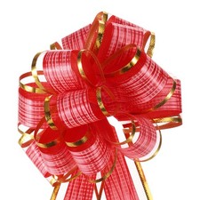 5pcs 6 Inch Large Pull Bow Gift Wrapping Bows Ribbon Organza Bows Red