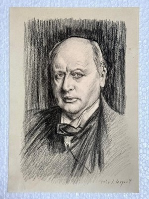 John Singer Sargent (Handmade) Drawing on antique paper Signed and Sealed.