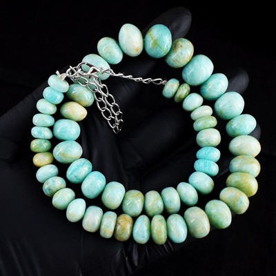 Wonderful Single Strand Amazonite 437.00 Cts Beaded Fantastic Necklace RK 15E739