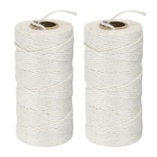 2-Pack Natural Jute Twine String, 2mm x 328ft/100m Garden Twine White