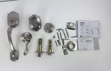 Kwikset Belleview Handleset with Balboa Lever Satin Nickel 687BWXBL15