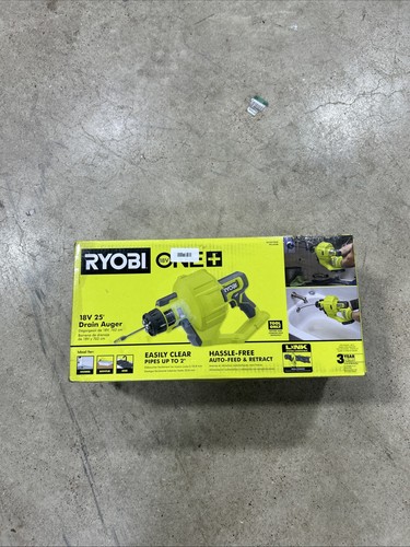 RYOBI ONE+ Coclea di Scarico Senza Fili 18V con Cavo da 25 Piedi, Luce LED, Alimentazione Auto-Z305 - Foto 1 di 7