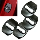 4x Carbon Fiber Print Stainless Door Striker Cover Fits Impala Tahoe Suburban