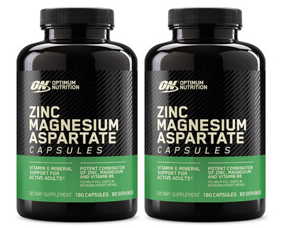 Optimum Nutrition ZMA Zinc Magnesium Aspartate, 180 Capsules x 2, 360 Count