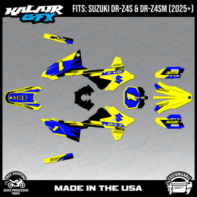 Graphics Kit for Suzuki DR-Z4S DR-Z4SM DRZ4SM 2025 2026 Blaze-YELLOW