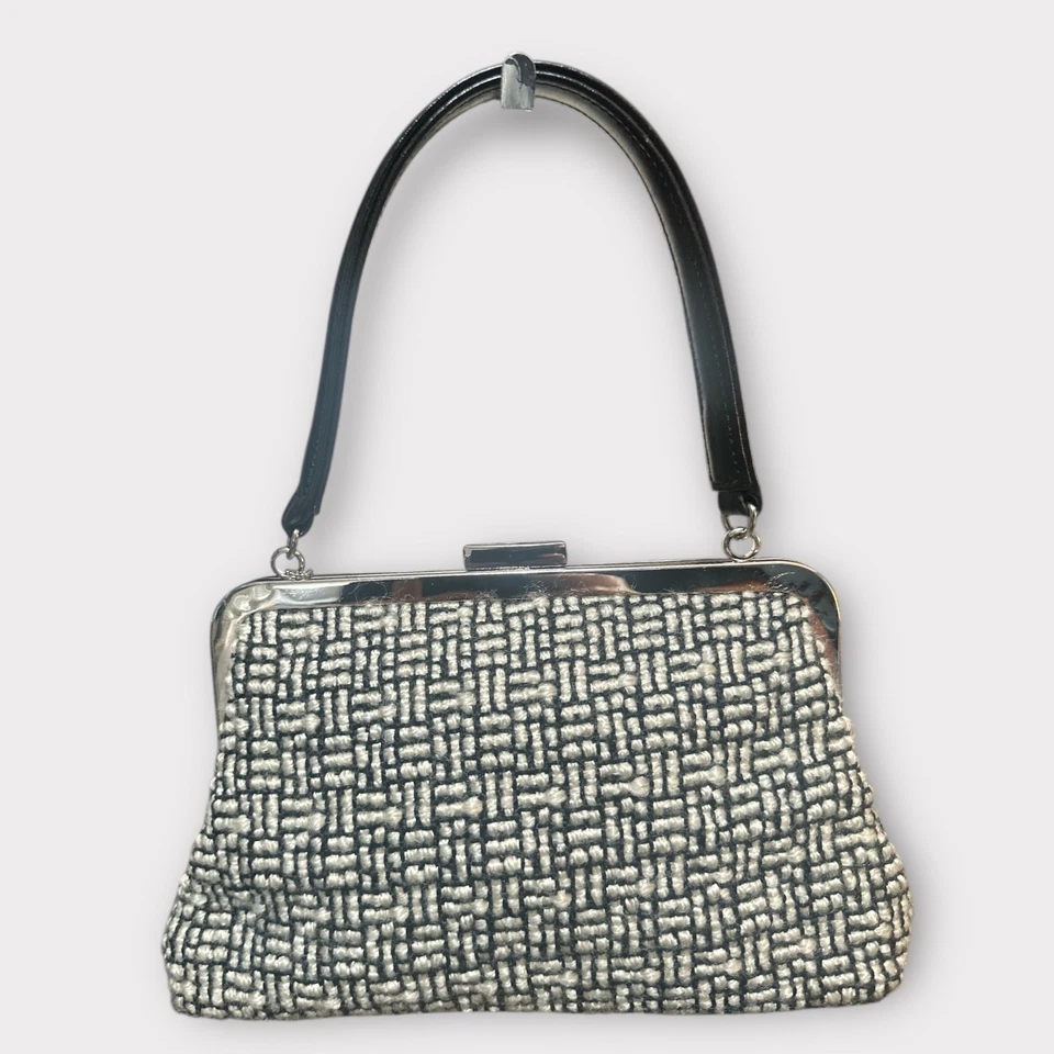 Sak Elliott Lucca сплетенный Дамская сумка черный Твидовая рамка застежка сумка мини сумка - Изображение 3 из 4