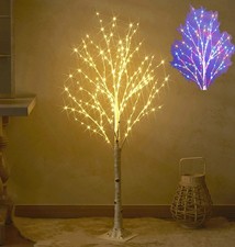 Hairui Lighted Birch Tree with 200L Multi Color and Warm White Fairy Lights 8...