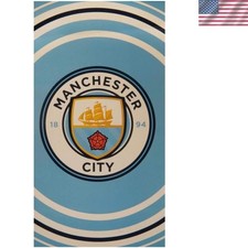 Official Manchester City Towel - Vibrant Blue Cotton 70x140cm for Sports Lovers