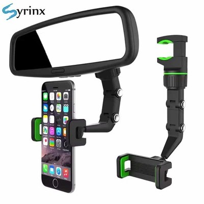 360 Car Rearview Mirror Rotation Adjustable Phone Holder Mount Multi-function