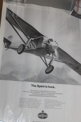 1977 AMACO OIL CO. 8.5x11'' Automotive Print Ad  '' The Spirit of St Louis''