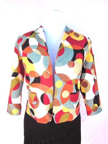 Kenzo, Kenzo Paris silk-cotton kaleidoscope bolero jacket FR40 Vintage Unworn Op Art