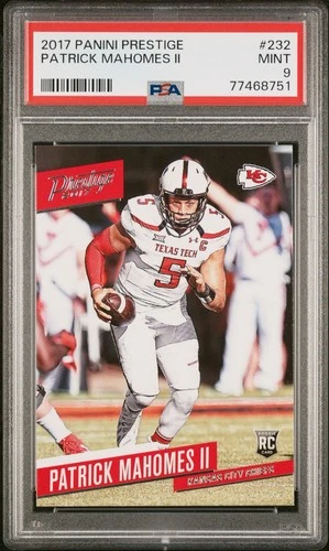 2017 Panini Prestige PATRICK MAHOMES II Rookie Card 232 Kansas City Chiefs PSA 9