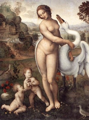 Leonardo_da_Vinci_Leda_1510_15 A1-A4 Poster Kunst Gemälde Meister Fine Classic Wand