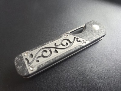 Kizer Mini Militaw Framelock CF KI3634SA4 2.75''  S45VN Titanium Folding Knife