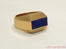 HERRENRING GOLD 585 mit LAPIS LAPISLAZULI - signiert - punziert mit Meisterpunze