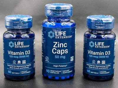 Zinc 1 Pack Vitamin D3 2 Pack Life Extension