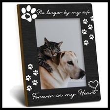 Pet Memorial Dog Cat Picture Frame 4x6, Loss of Dog Sympathy Gift Wooden Pict...