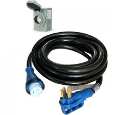 50 Amp 25 Ft Heavy Duty Generator Cable Cord with 50 Amp Inlet Box NEMA SS2-50