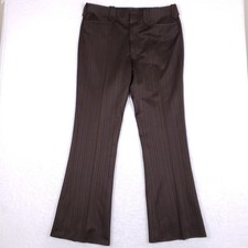 Vintage Lasso Western Flare Pants Brown Pinstripe Rockabilly Cowboy Retro
