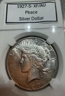 1927-S  XF/AU Peace Silver Dollar Ungraded 90% Silver in NGC Style Slab Holder