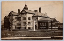 K51/ Detroit Michigan RPPC Postcard c1910 The Columbian School 88