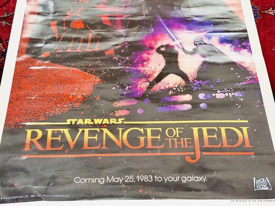 Star Wars Revenge Of The Jedi Teaser One Sheet Poster 1982 VG, Please Read, Rare - Image 3 of 4