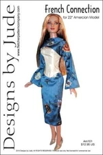 French Connection Doll Clothes Sewing Pattern for 22" American Model Tonner