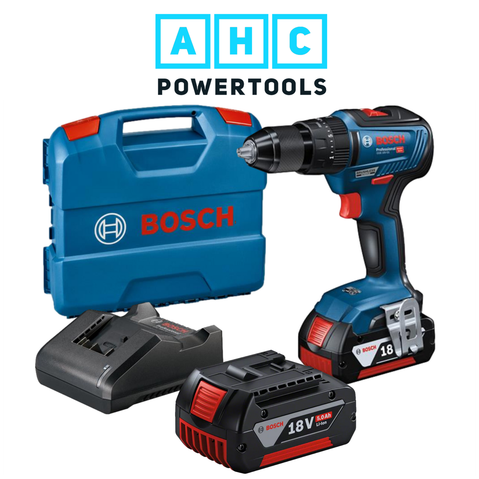 Bosch Professional GSB 18V55 18V Brushless Combi Drill 2 x 5.0ah