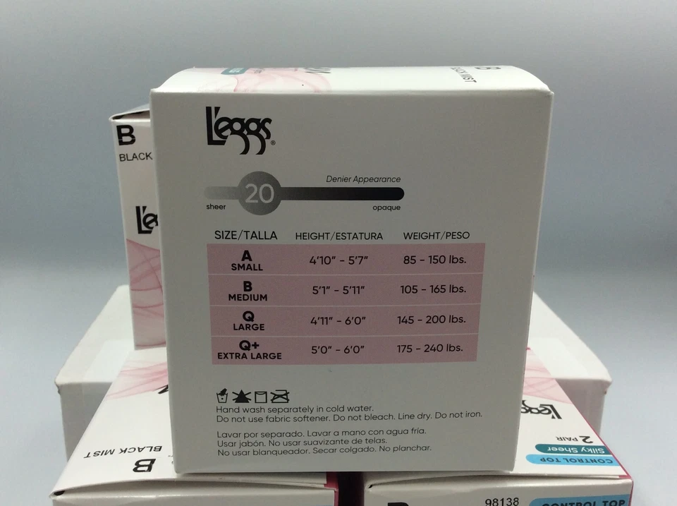 L'eggs Women's Silken Mist 8 Pair Silky Sheer Leg Panty Hose, Size B, Black Mist - Image 2 of 4