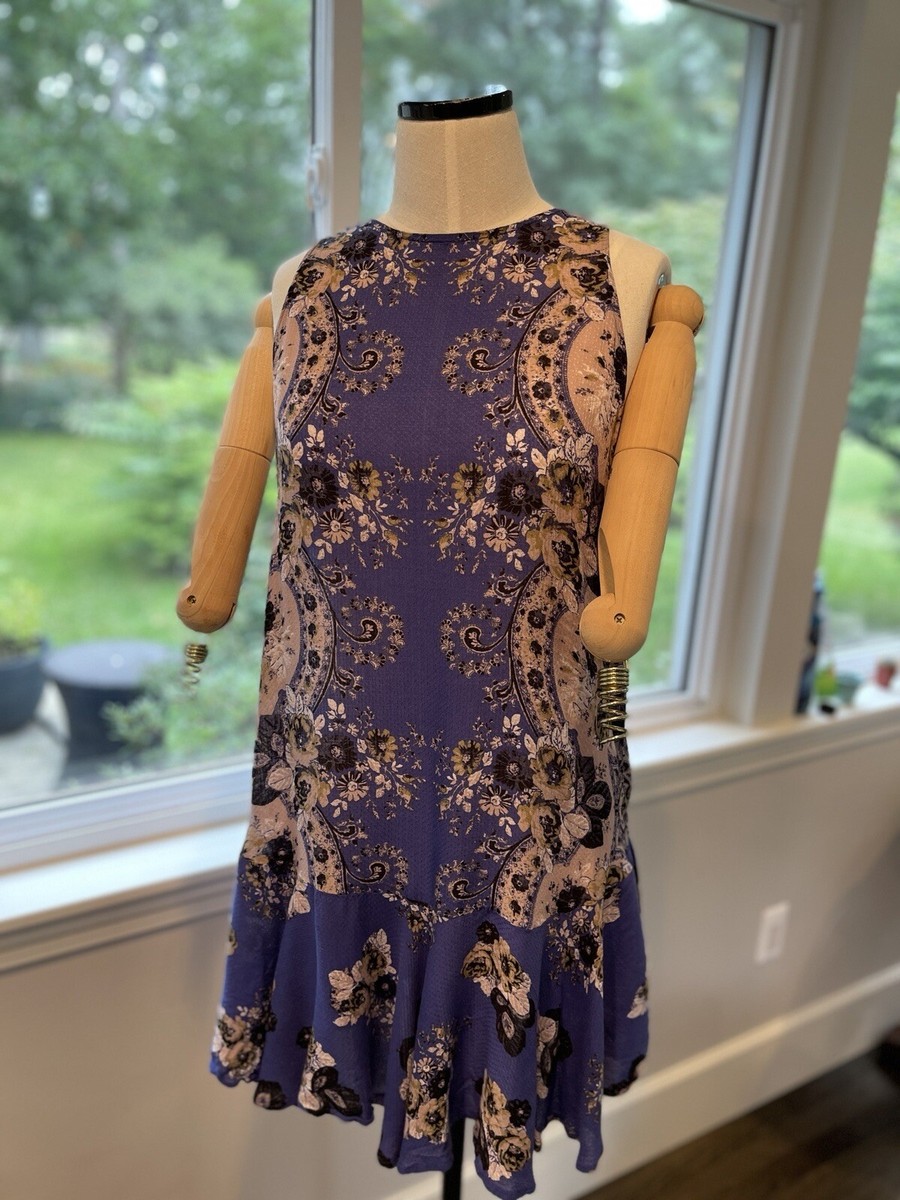 Intimately Free People Blue Floral Swing Dress Lightweight Medium EUC | eBay