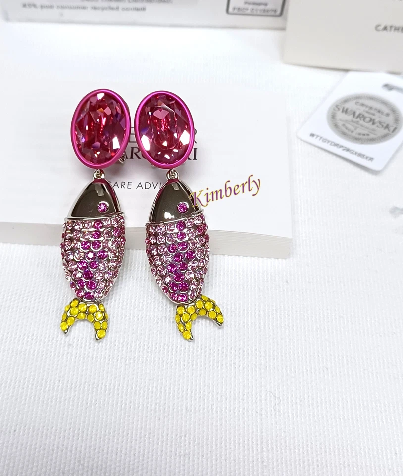 Pendientes Swarovski Mustique Sea Life Pez Cristal Rosa Auténticos NUEVOS 5533745 Foto 2 de 4