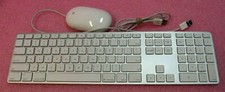APPLE White Aluminum USB Wired Keyboard A1243  Mighty Mouse A1152 iMACG4G5 eMAC