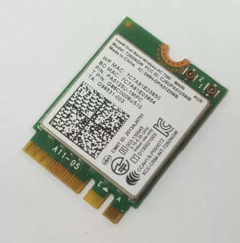 Wlan+BT Intel Dual Band 2,4+5GHz Wireless-AC 7260 NGW m.2 a. Toshiba Tecra Z50-A
