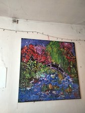 Tableau Contemporain Signé helr Elena Peintre Jardin Magique 