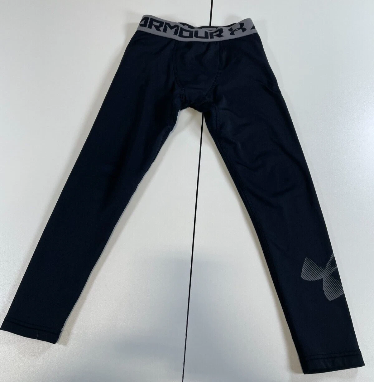 Under Armour Youth Small Base Layer Fleece Lined Pants Black Winter Sports