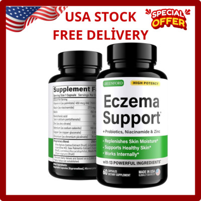 Eczema Treatment & Support for Natural Relief - Made in USA - Skin Vitamins &...