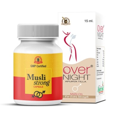 Safed Musli Kräuter Ergänzung für Herren Stehvermögen & Vitalität Stütze Mit Öl