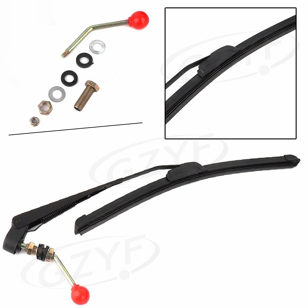 UTV Manual Hand Operated Windshield Wiper Rubber Blade Universal  Replacement