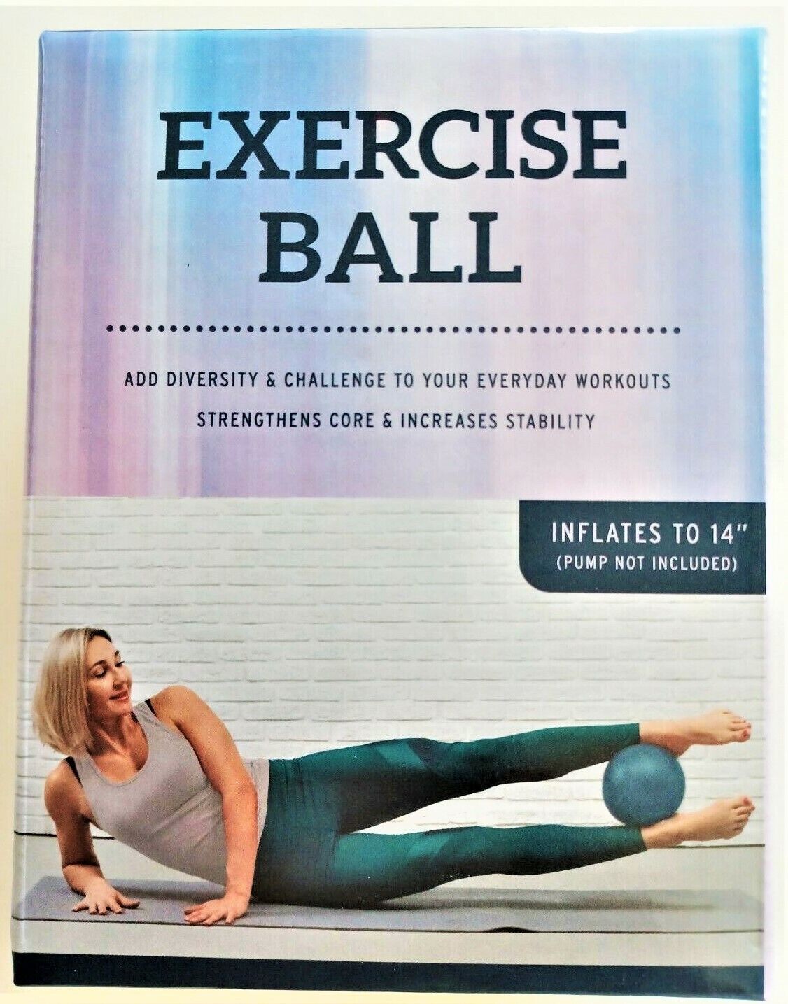 Inflatable Exercise Yoga Fitness Ball Inflates to 14