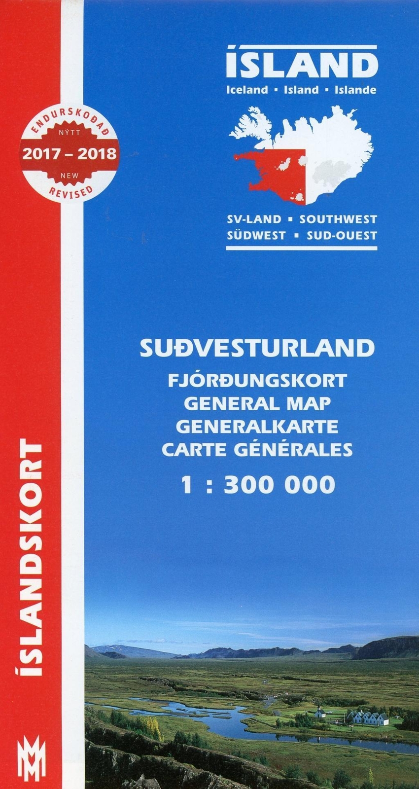 Thumbnail - Island. Südwest 1 : 300 000 | (land-)karte | Deutsch (2017) | Mál Og