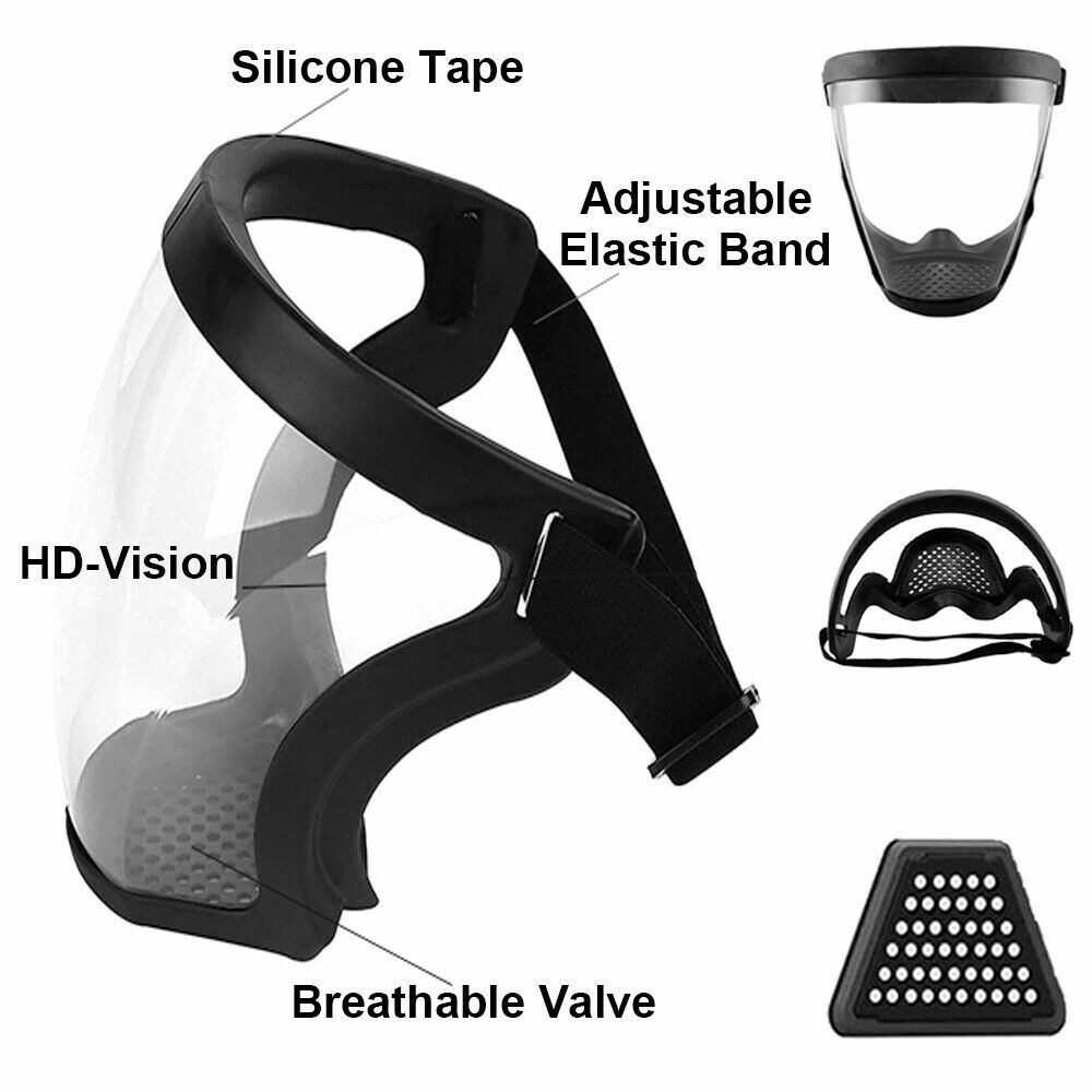 Antifog Shield Safety Full Face Super Protective Head Cover Transparent Mask US eBay