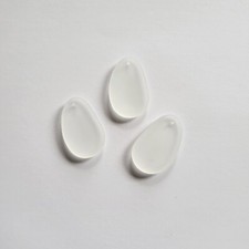 Crystal Clear Pendant, Cultured Beach Sea Glass for Jewelry Crafts, 33x20mm