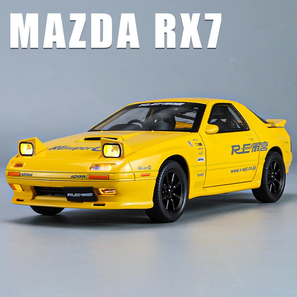 マツダRX7...２４分の１ 1:24 INITIAL D Mazda RX7 RX-7 Supercar Alloy Model Car Toy Diecast
