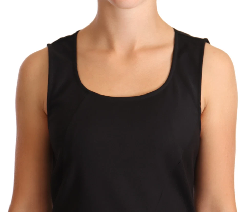 Funda de Vestido PATRIZIA PEPE Negra Mezcla de Algodón Sin Mangas Hasta la Rodilla IT42/US8/M  Foto 4 de 4