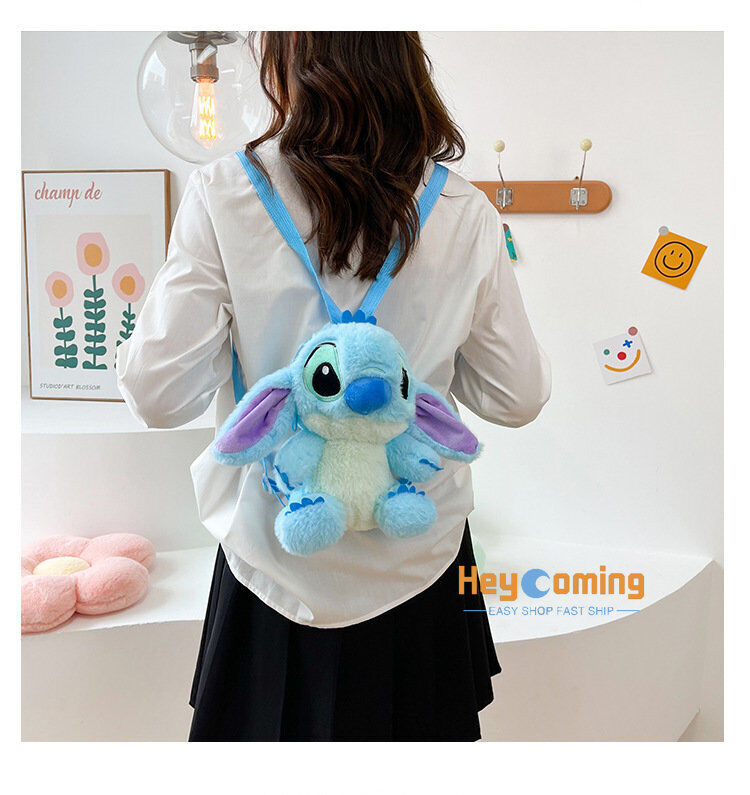 20cm Stitch Cartoon Cute Plush Backpack Kawaii Stitch Toy Children's School  Bag 