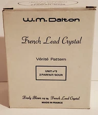 W.M. DALTON UNIT NO 6 SET/2 BEVERAGE GLASSES VERITE PATTERN FRENCH LEAD CRYSTAL