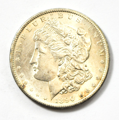 1890 s $1 morgan silver one dollar us coin san francisco au-unc