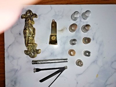 RESTPOSTEN 9 X FINGERHÜTE (1 X SILBER) , ADLER TÜRKLOPFER PFEIFENREINIGER ZIGARRENSCHNEIDER -